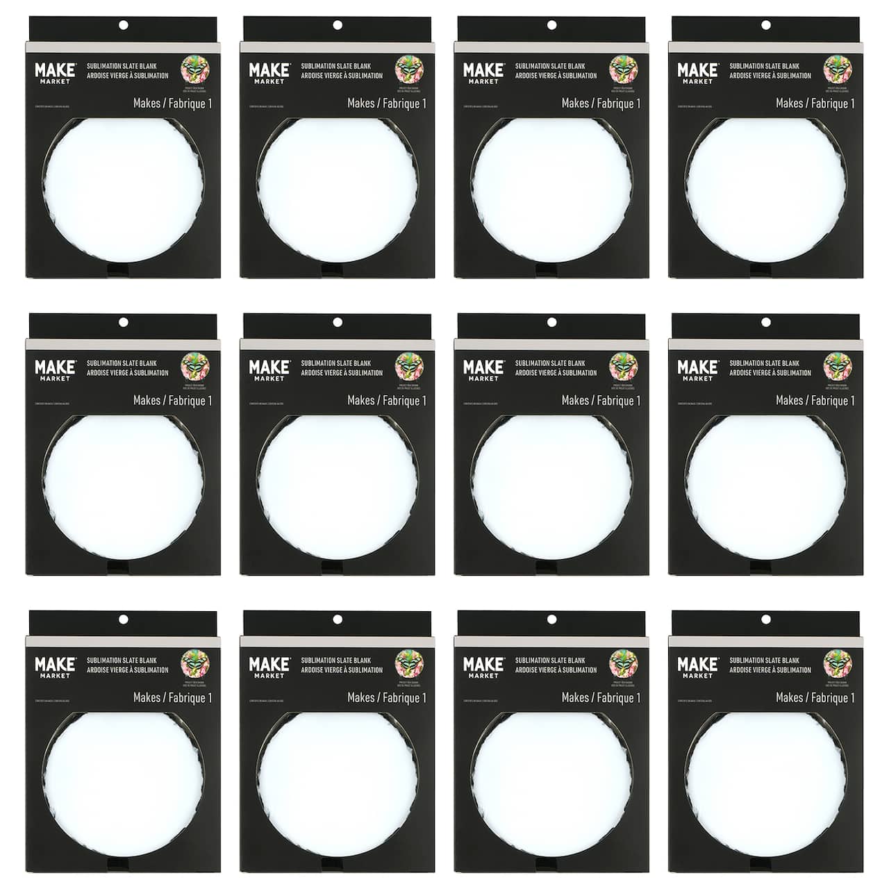 12 Pack: 6" Round Slate Sublimation Blank by Make Market®